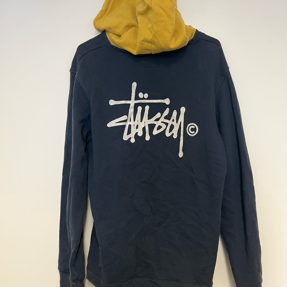 Stüssy two tone yellow-navy size M hoodie